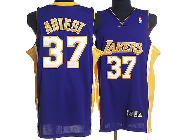 NBA Los Angeles Lakers 37 Ron Artest Authentic Purple Jersey